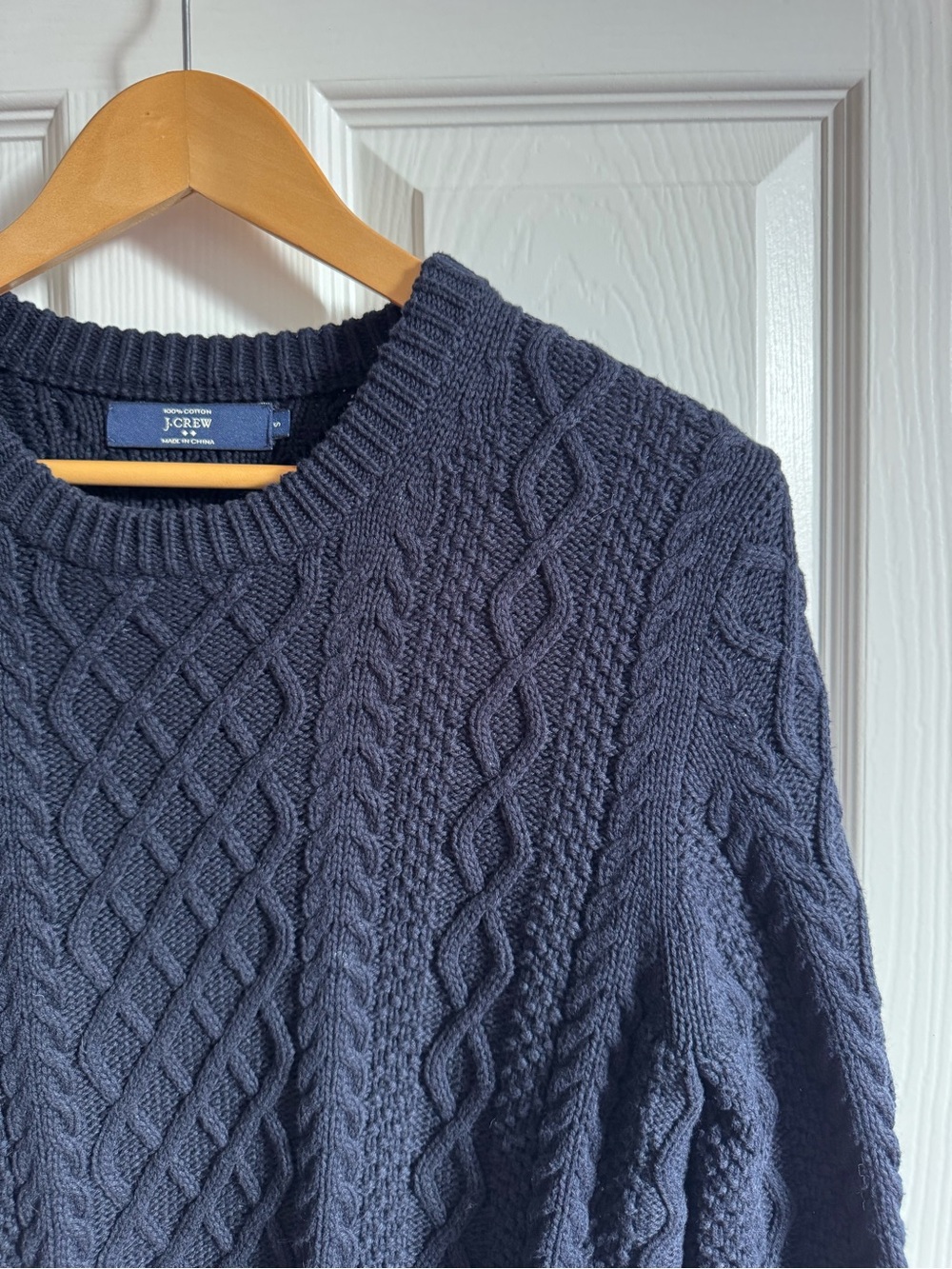 🤎 J. Crew 🤎 Navy, Fisherman Cable Crewneck Sweater (S)